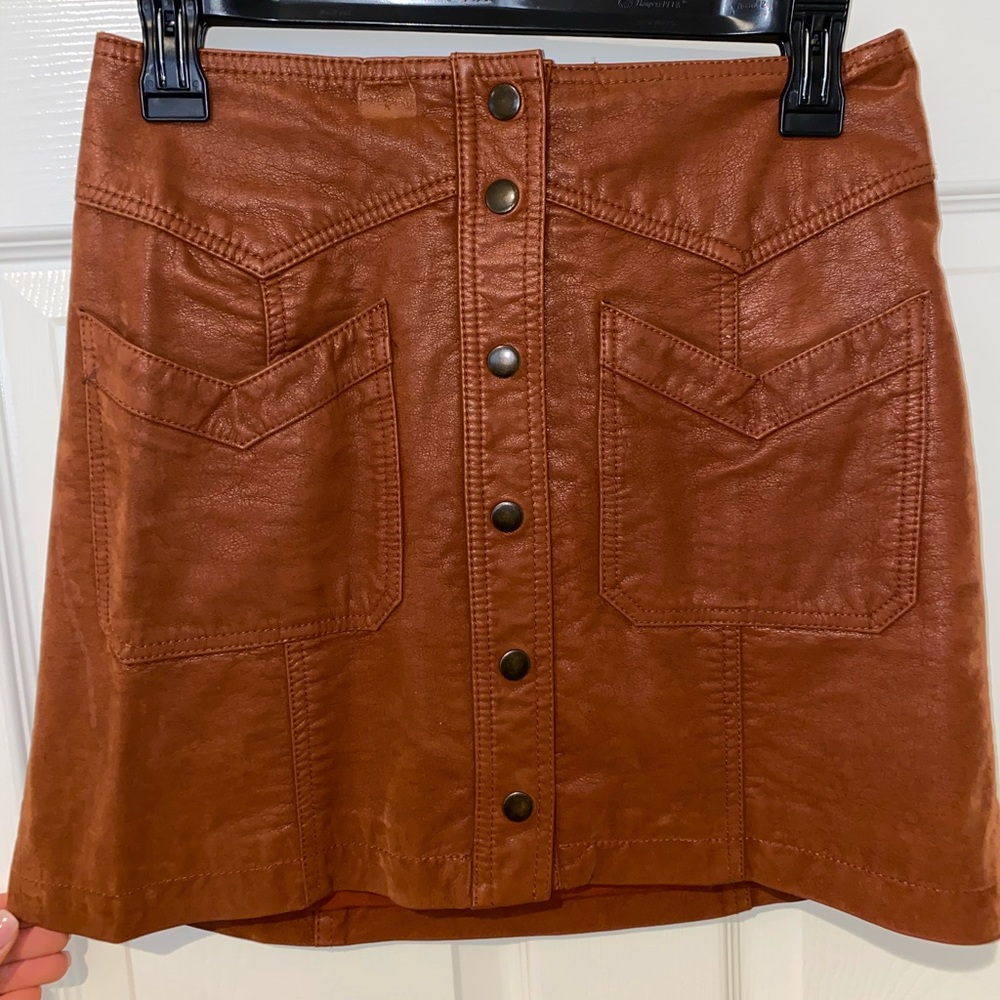 Free people high waisted suede mini skirt